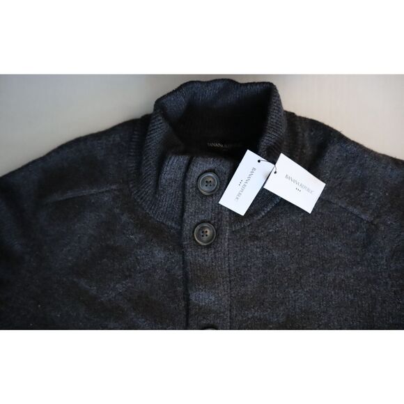 Banana Republic 767990 Men Sz XL Charcoal Gray Cozy Midweight Sweater Jacket - Picture 4 of 8